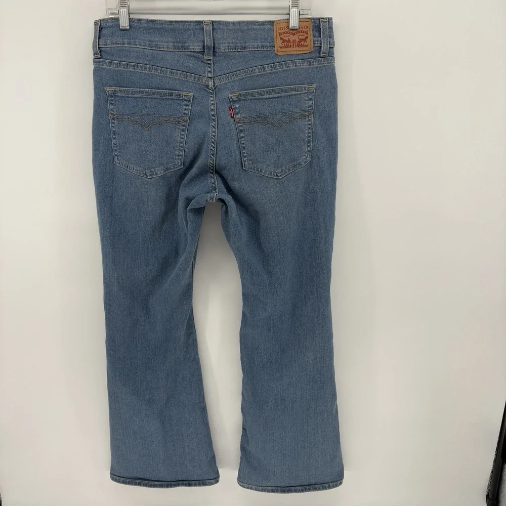 Levi's 726 High Rise Flare Jeans Womens 32x30 Light Blue Stretch
